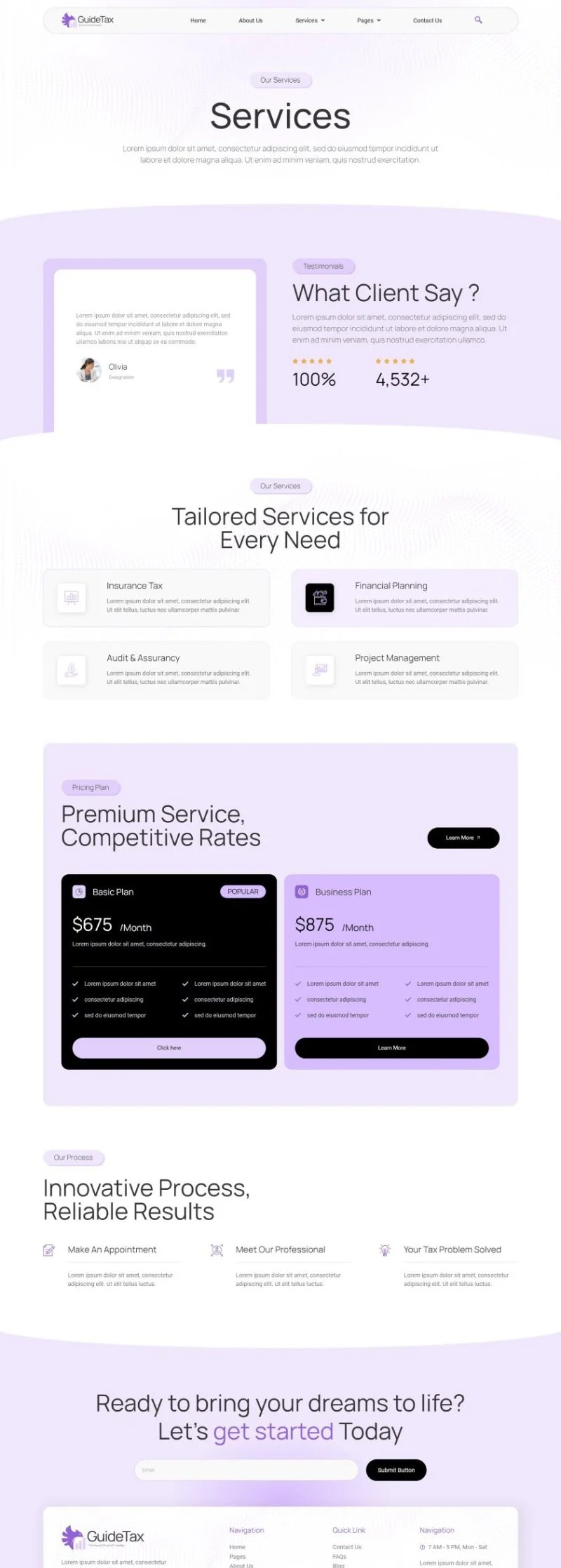 金融/投资 Elementor 模板服务页面预览