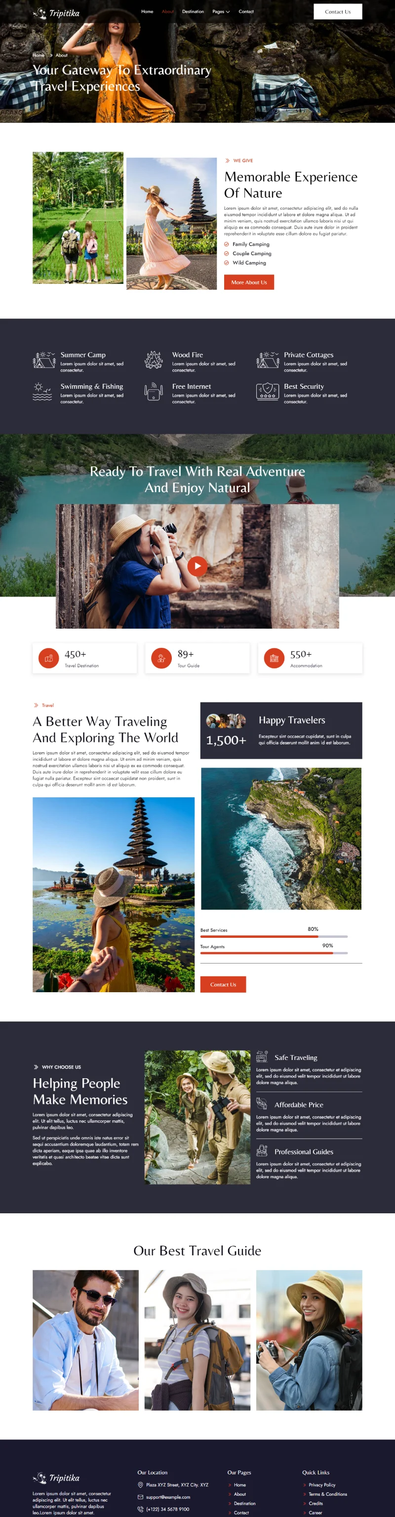 旅行代理Elementor网站模板_一键导入快速建站插图3-WP资源海 户外/旅行 Elementor 模板关于我们预览