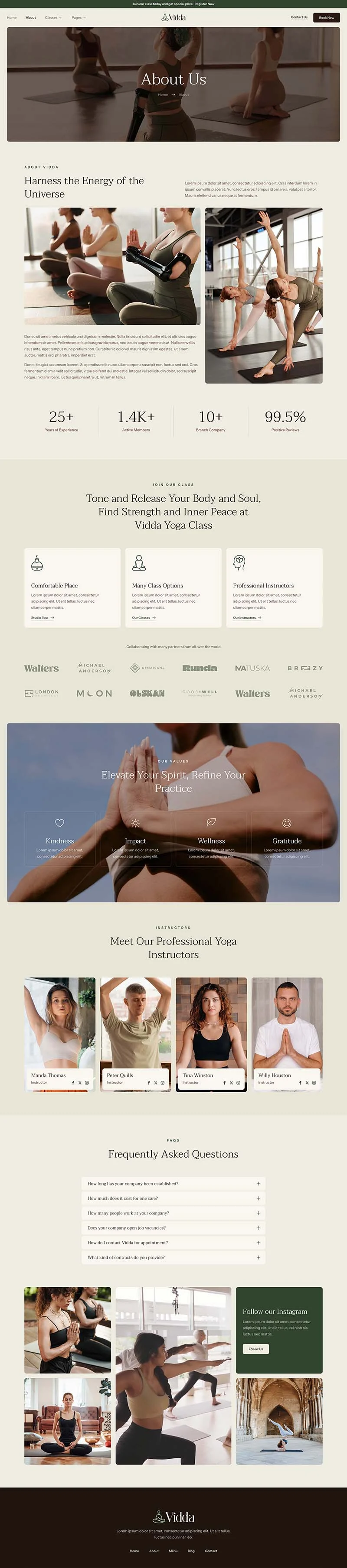 瑜伽课程与健身指导Elementor网站模板_一键导入快速建站插图2-WP资源海 瑜伽/冥想 Elementor 模板关于我们预览