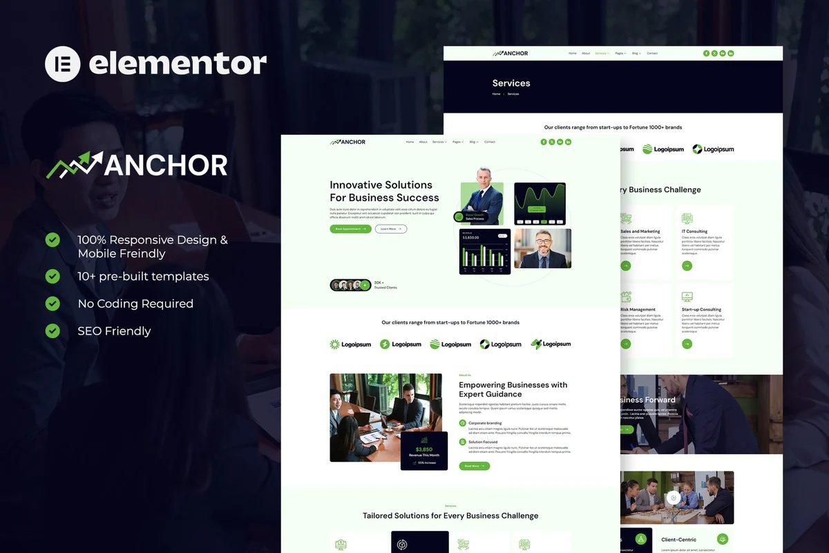 企业Elementor网站模板_一键导入快速建站插图-WP资源海 服务/咨询 Elementor 网站模板封面
