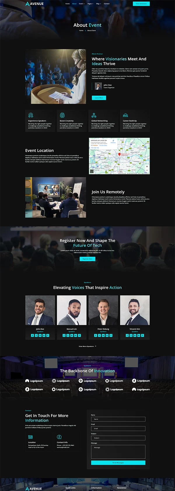 会议/展览 Elementor 模板关于我们预览