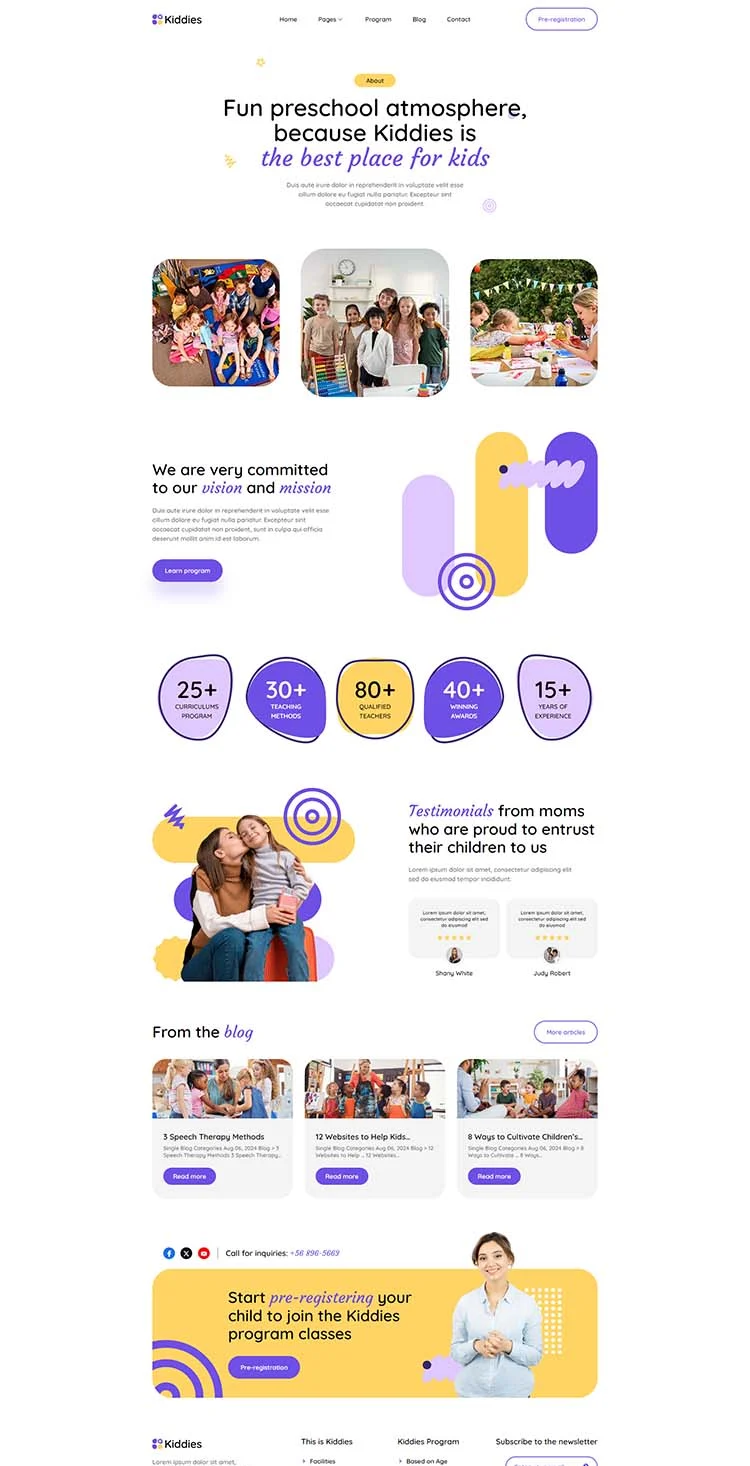 学校 Elementor 模板关于我们预览