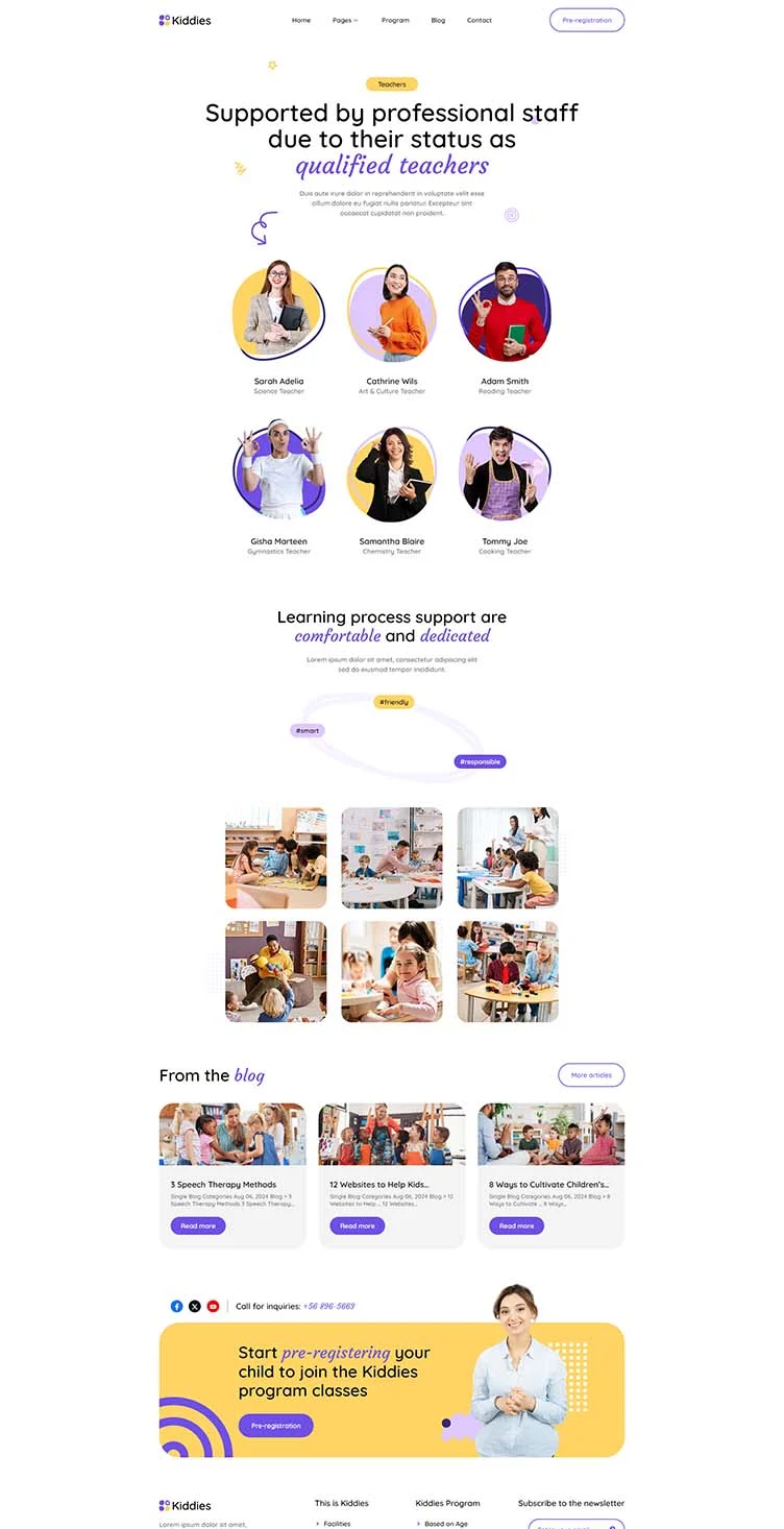 学校 Elementor 模板师资团队预览