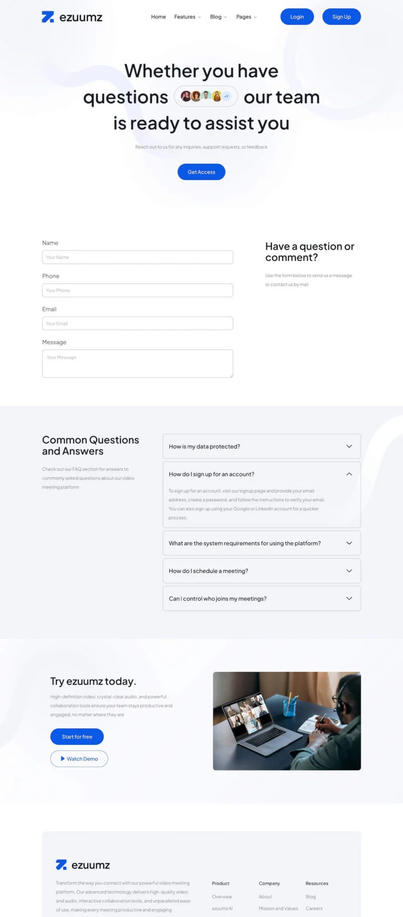软件/开发 Elementor 模板联系页面预览
