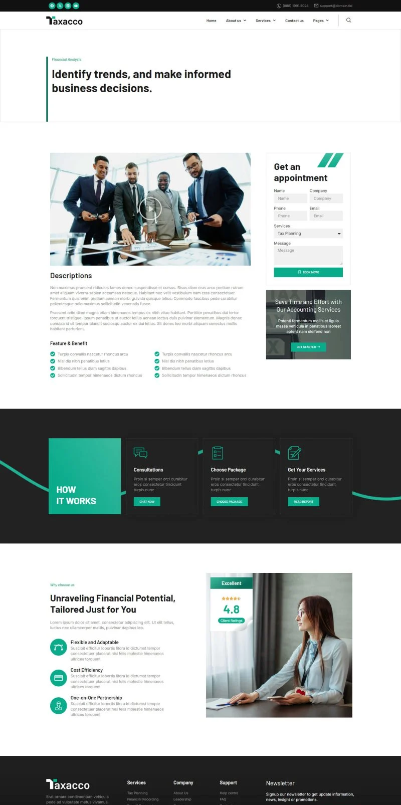 会计公司Elementor网站模板_一键导入快速建站插图6-WP资源海 金融/投资 Elementor 模板服务详情预览