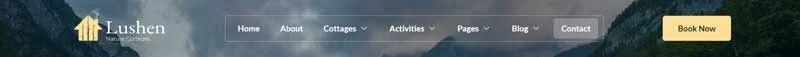 乡村度假小屋Elementor网站模板_一键导入快速建站插图6-WP资源海 旅馆/酒店 Elementor 模板页眉预览
