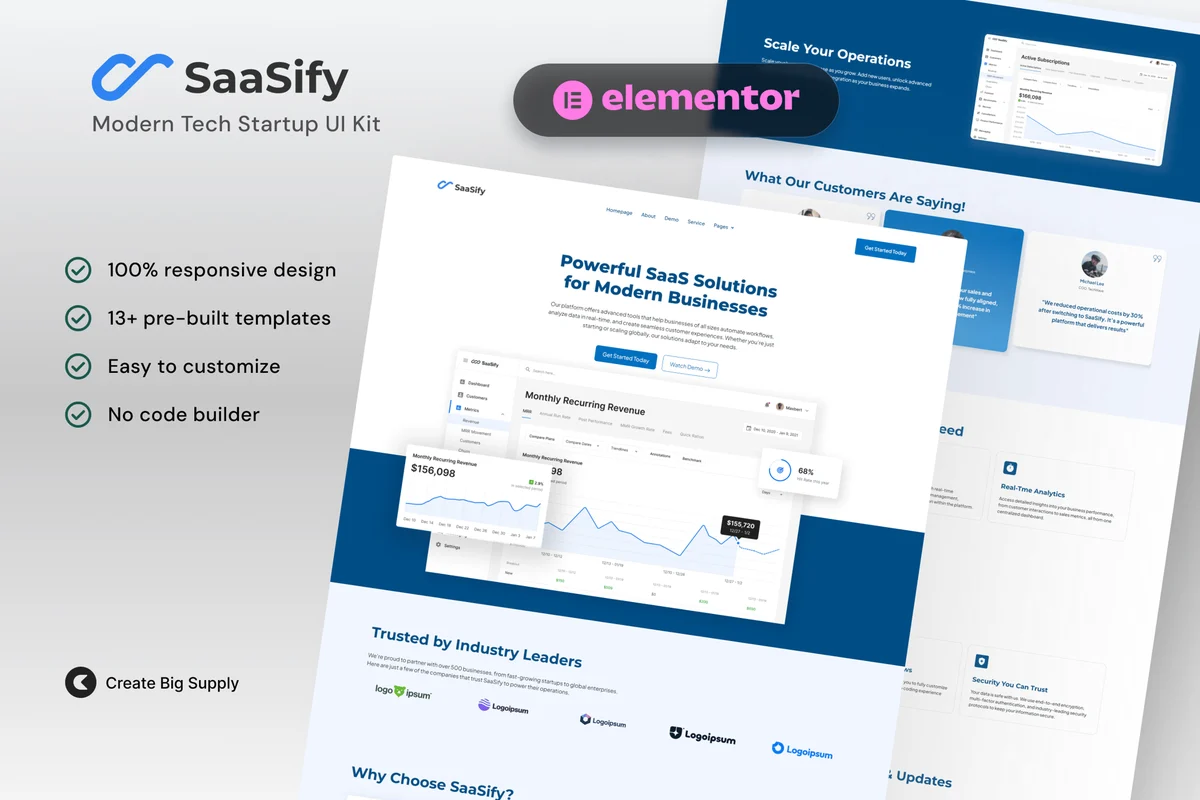 IT互联网Elementor网站模板_一键导入快速建站插图-WP资源海 IT互联网 Elementor 网站模板封面