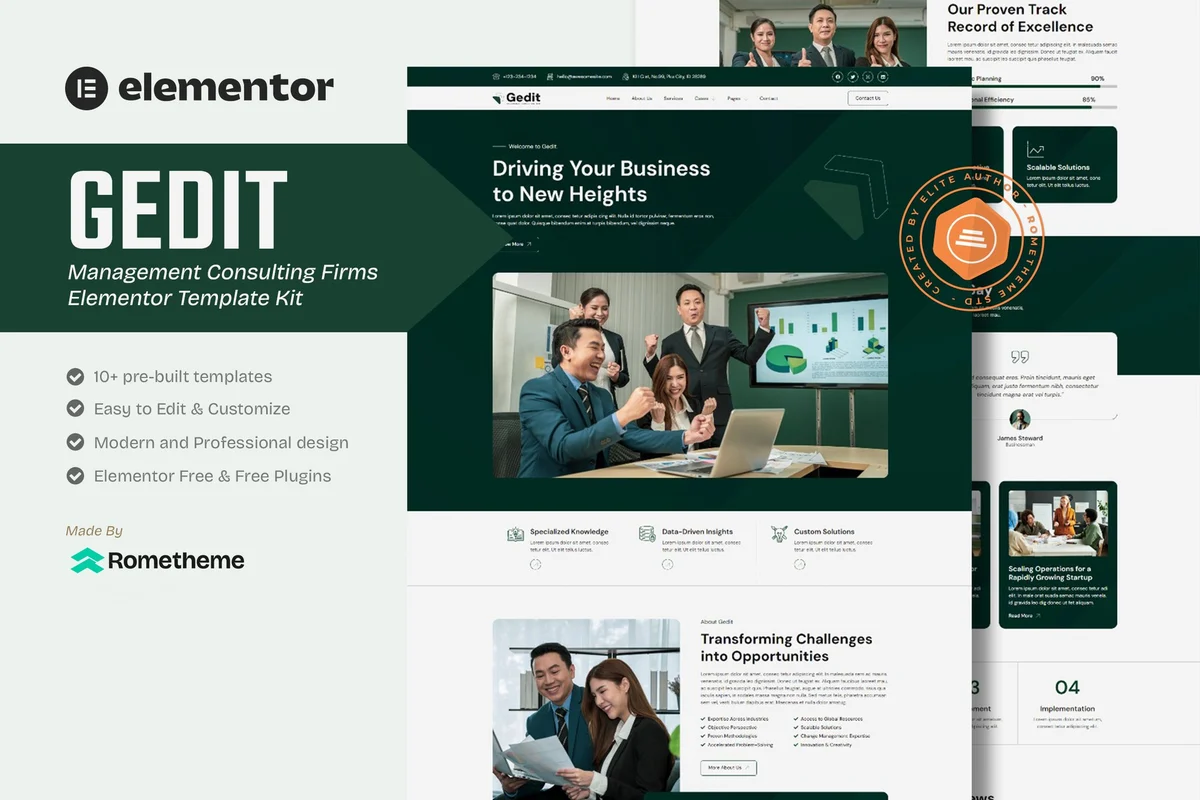 管理顾问机构Elementor网站模板_一键导入快速建站插图-WP资源海 服务/咨询 Elementor 网站模板封面