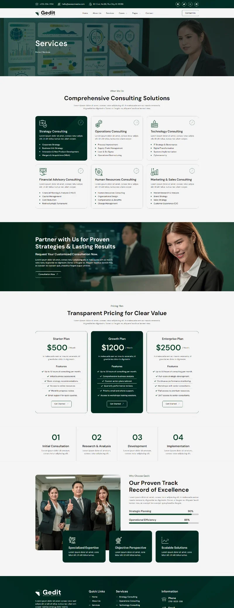 管理顾问机构Elementor网站模板_一键导入快速建站插图3-WP资源海 服务/咨询 Elementor 模板服务页面预览