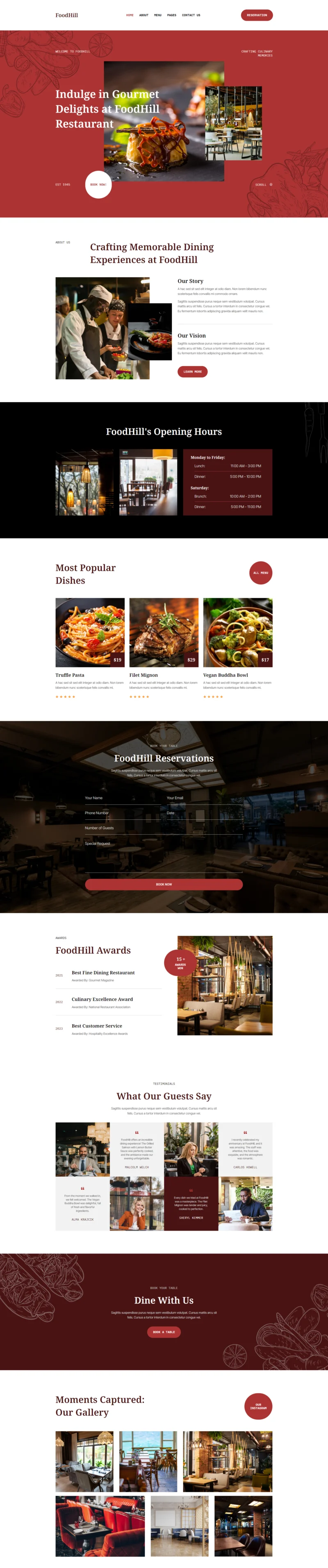 西餐料理Elementor网站模板_一键导入快速建站插图1-WP资源海 餐饮/食品 Elementor 模板首页预览