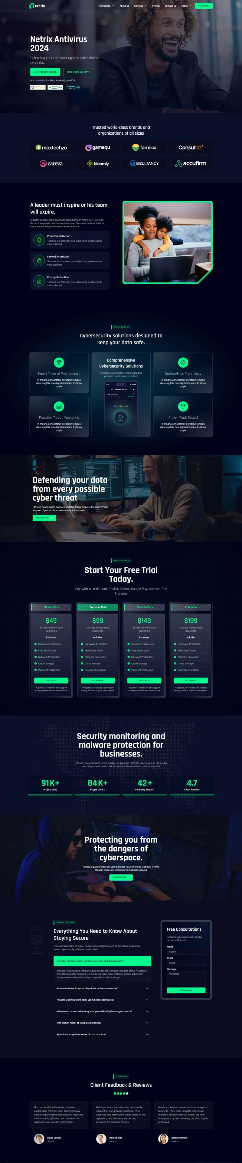 IT互联网 Elementor 模板专题落地页预览