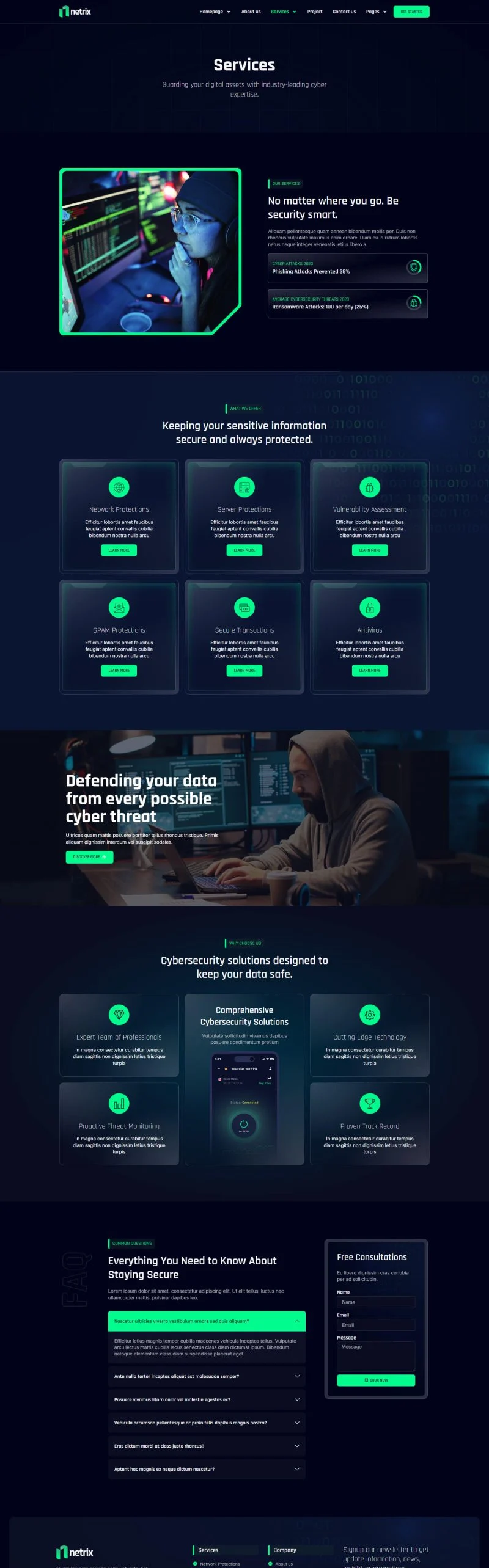 IT互联网 Elementor 模板服务页面预览