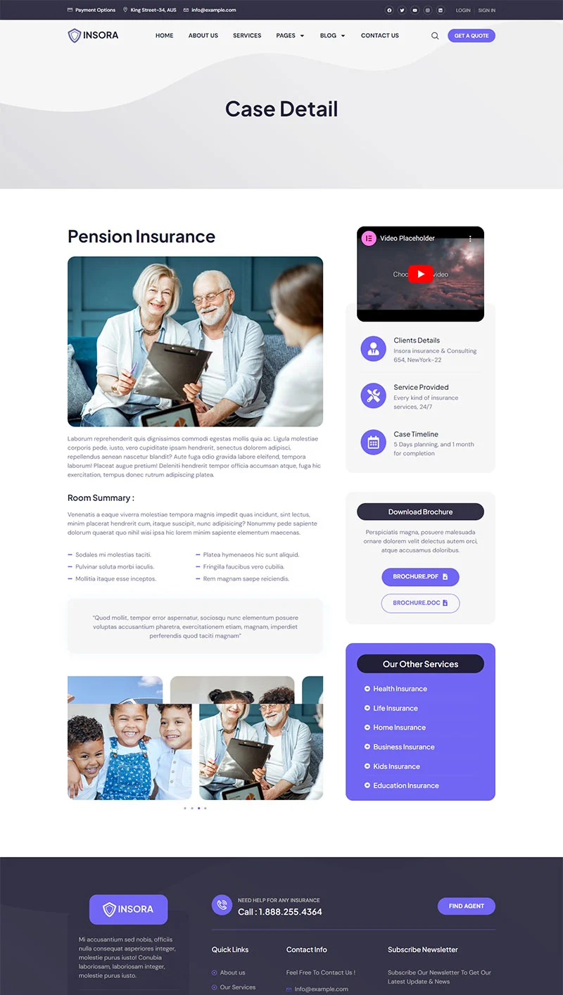 金融/投资 Elementor 模板案例详情预览