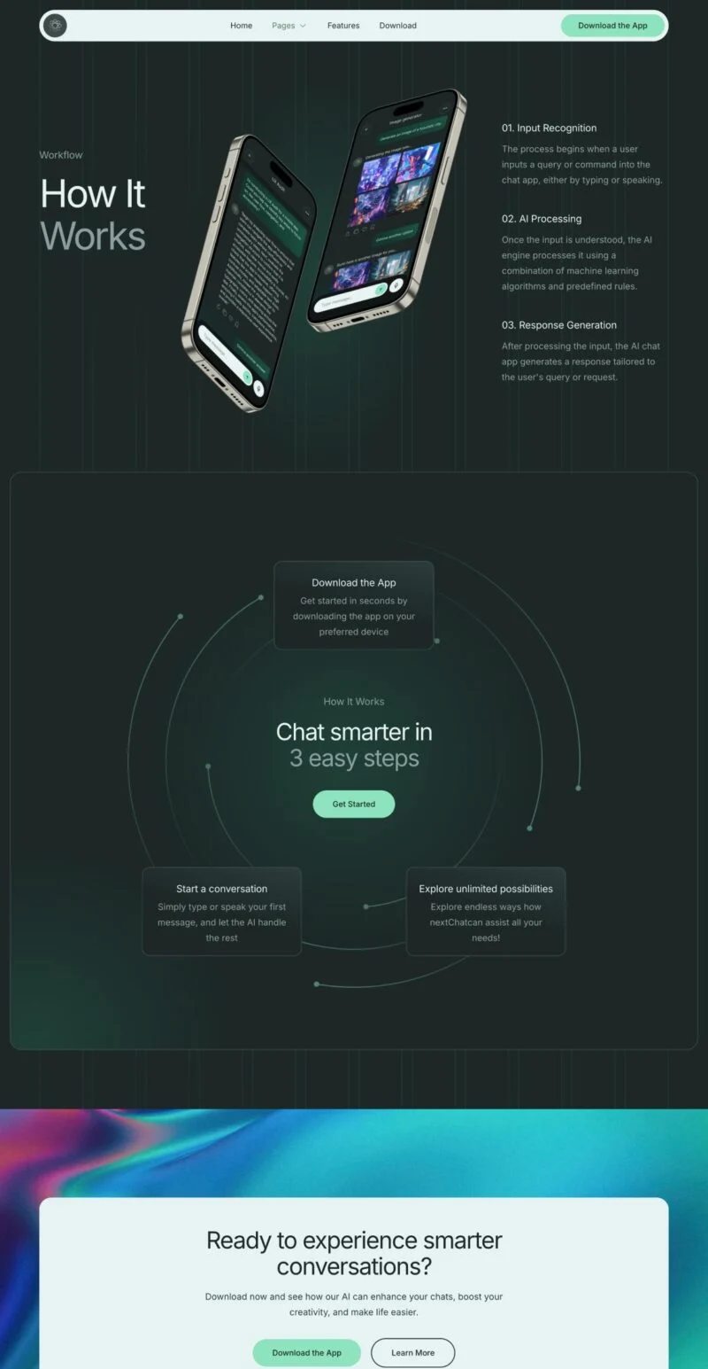 AI聊天应用Elementor网站模板_一键导入快速建站插图7-WP资源海 AI Elementor 模板服务流程预览
