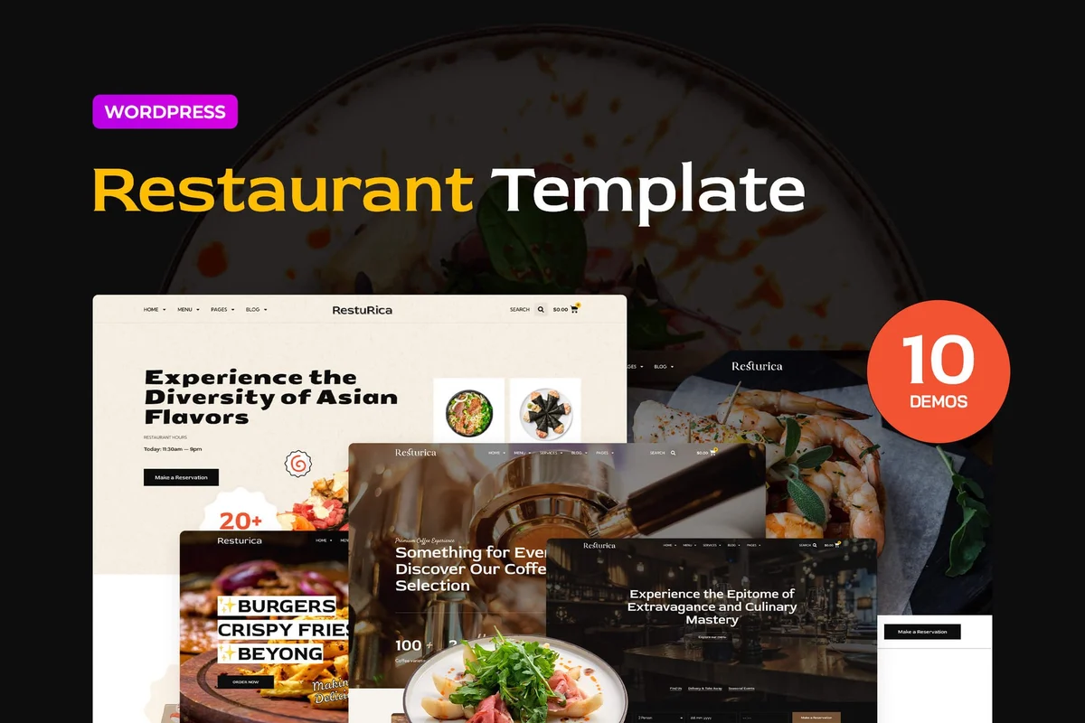 餐饮电商Elementor网站模板_一键导入快速建站插图-WP资源海 餐饮/食品 Elementor 网站模板封面