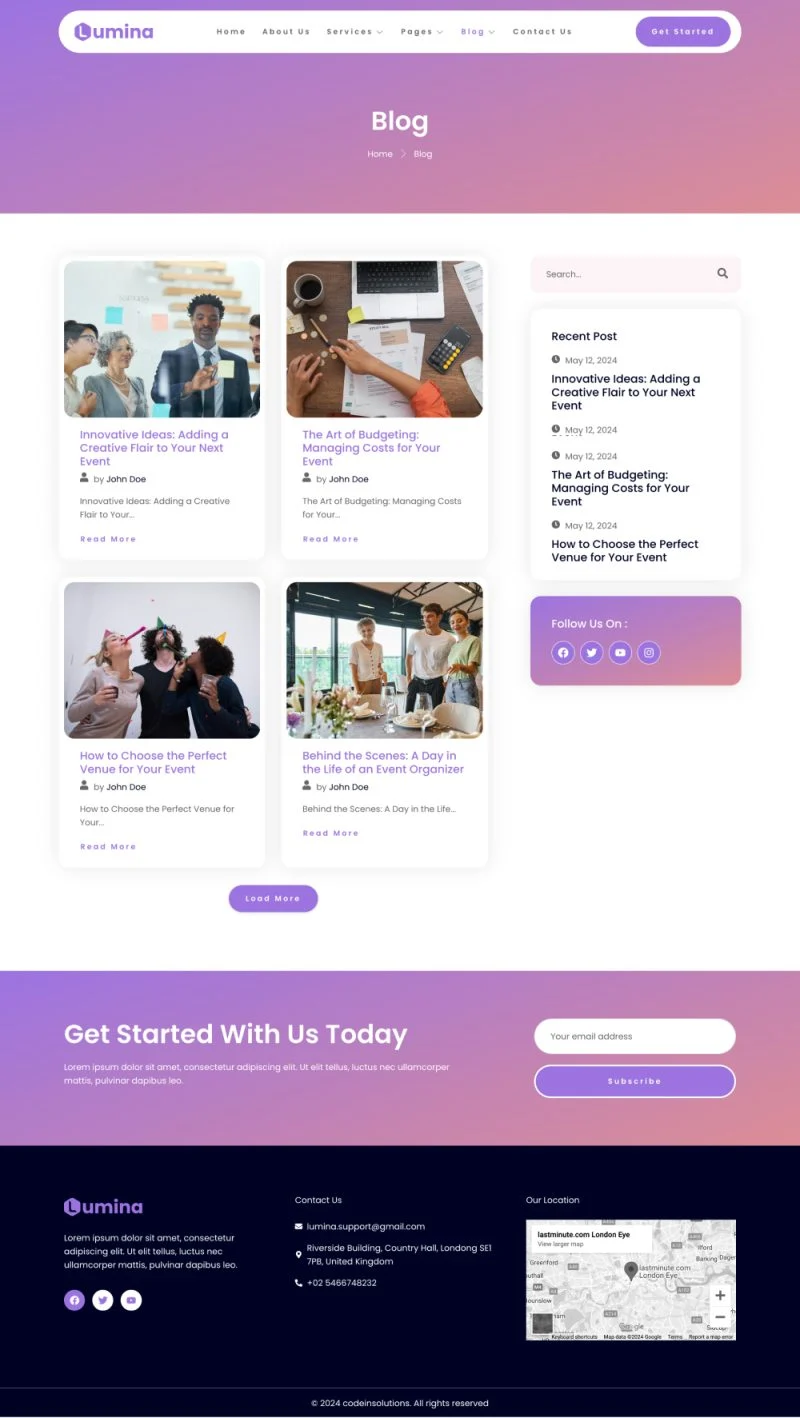 私享活动策划Elementor网站模板_一键导入快速建站插图4-WP资源海 活动/赛事 Elementor 模板博客页面预览