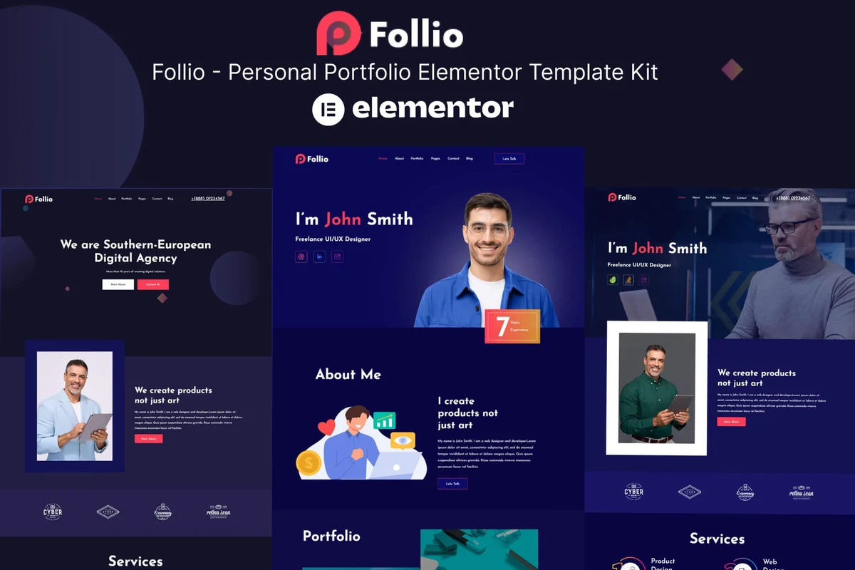 个人品牌主页Elementor网站模板_一键导入快速建站插图-WP资源海 个人 Elementor 网站模板封面