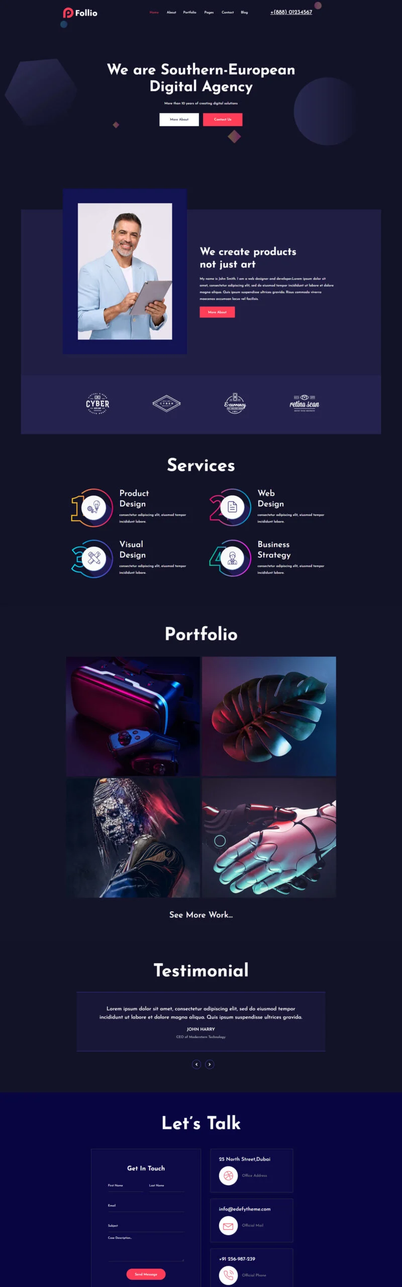 个人 Elementor 模板首页变体预览