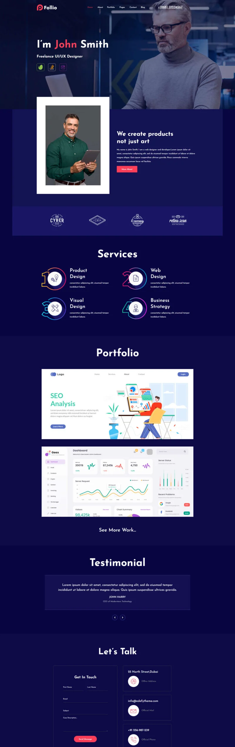 个人 Elementor 模板首页变体预览
