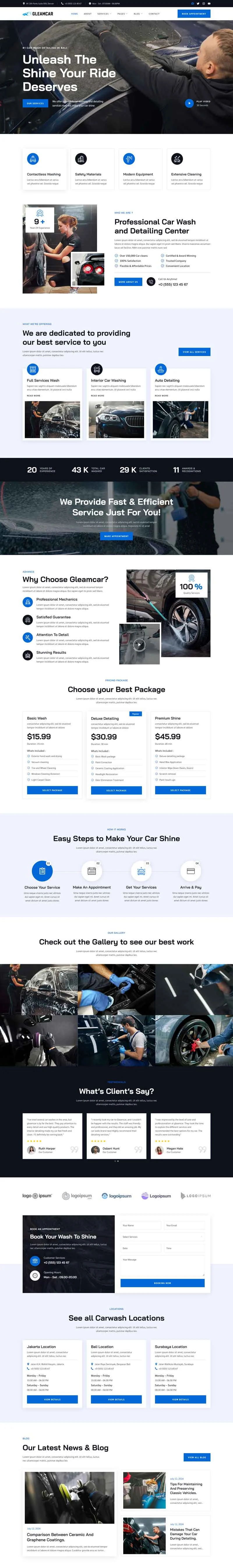 交通工具 Elementor 模板首页预览