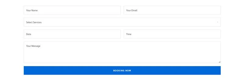 交通工具 Elementor 模板表单预览