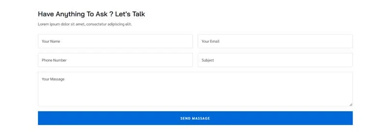 交通工具 Elementor 模板联系表单预览