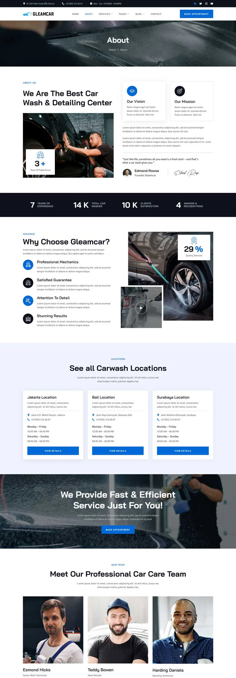 交通工具 Elementor 模板关于我们预览