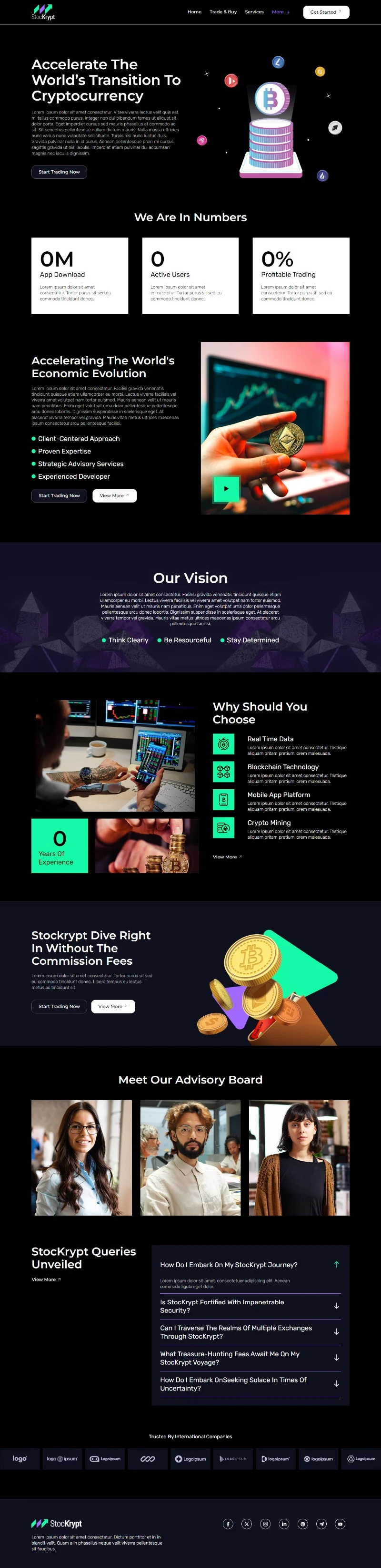 金融/投资 Elementor 模板关于我们预览