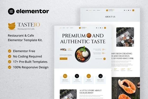 咖啡厅Elementor网站模板_一键导入快速建站插图-WP资源海 餐饮/食品 Elementor 网站模板封面