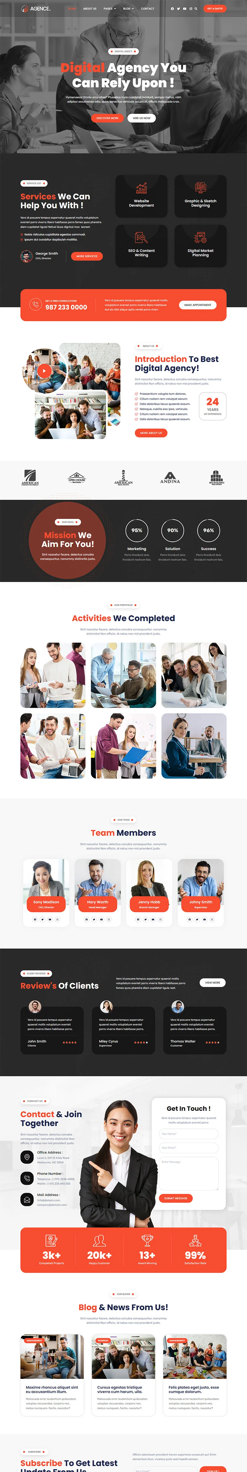 数字创意Elementor网站模板_一键导入快速建站插图1-WP资源海 艺术/设计 Elementor 模板首页预览