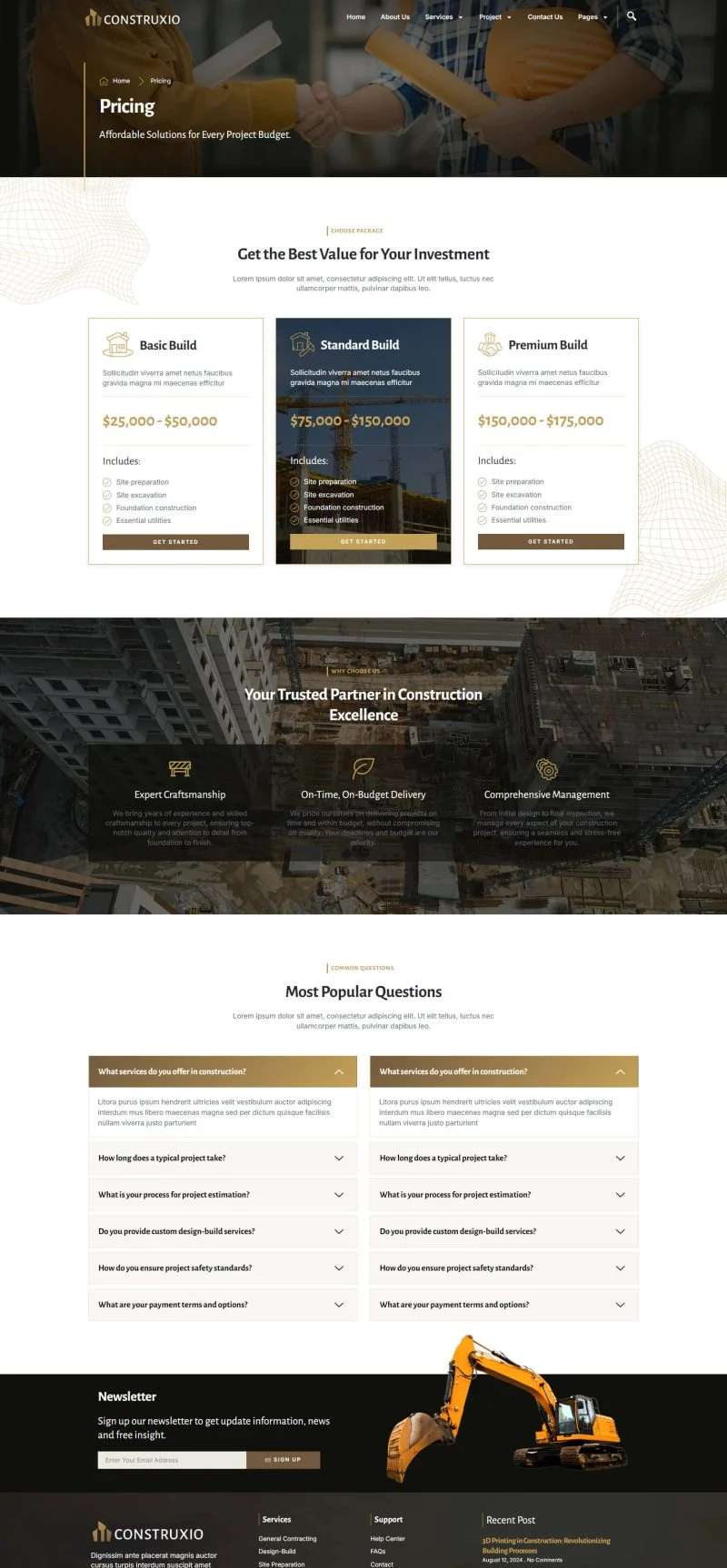 建筑公司Elementor网站模板_一键导入快速建站插图7-WP资源海 建筑/地产 Elementor 模板价格页面预览