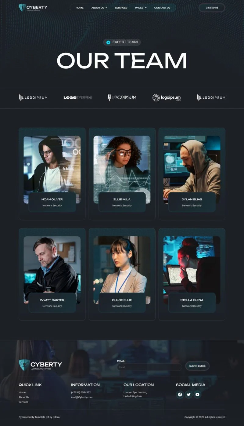 IT互联网 Elementor 模板团队页面预览