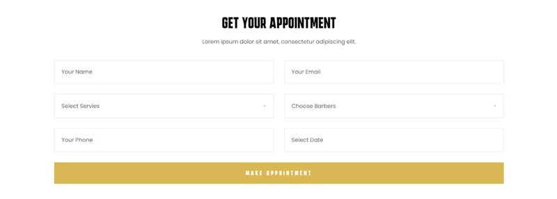美容/美发 Elementor 模板表单预览