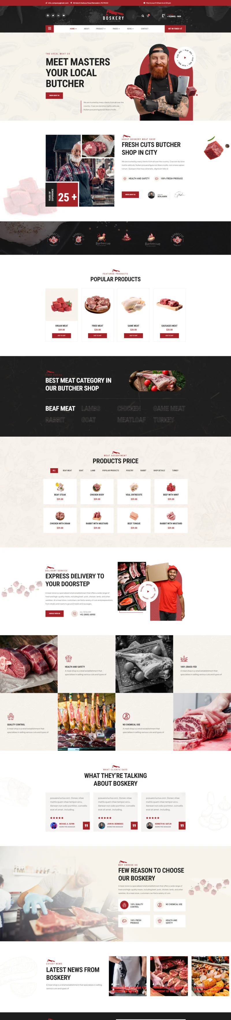 门店 Elementor 模板首页预览
