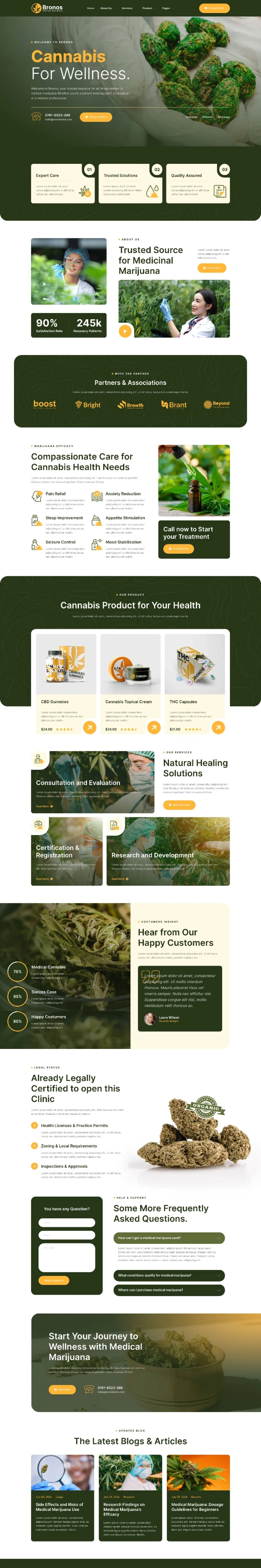医用大麻健康服务Elementor网站模板_一键导入快速建站插图1-WP资源海 健康/医药 Elementor 模板首页预览