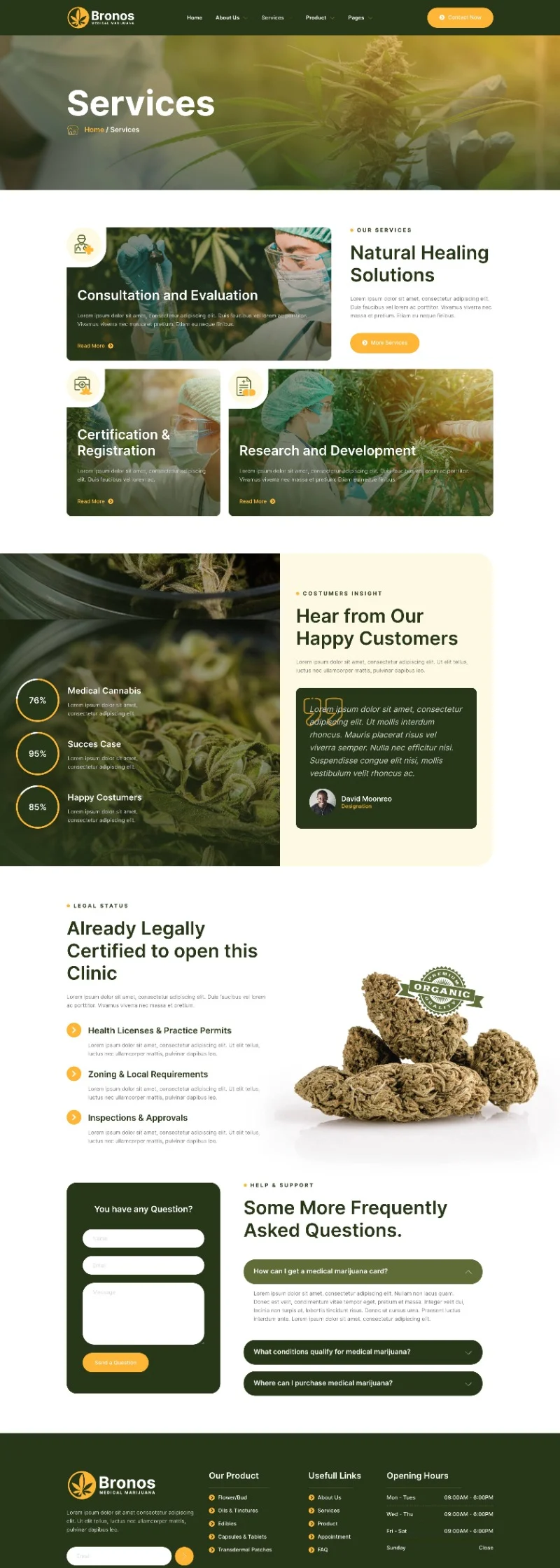 医用大麻健康服务Elementor网站模板_一键导入快速建站插图4-WP资源海 健康/医药 Elementor 模板服务页面预览