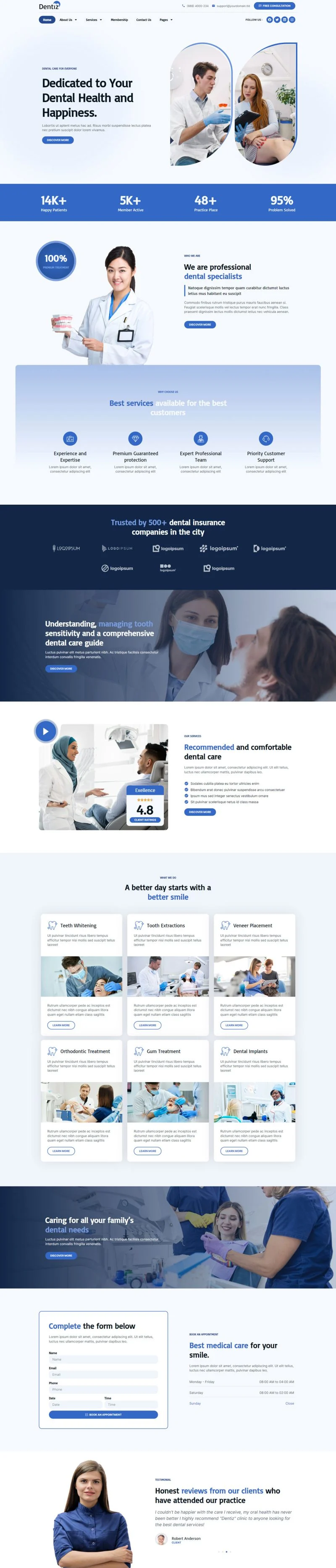 健康/医药 Elementor 模板首页预览