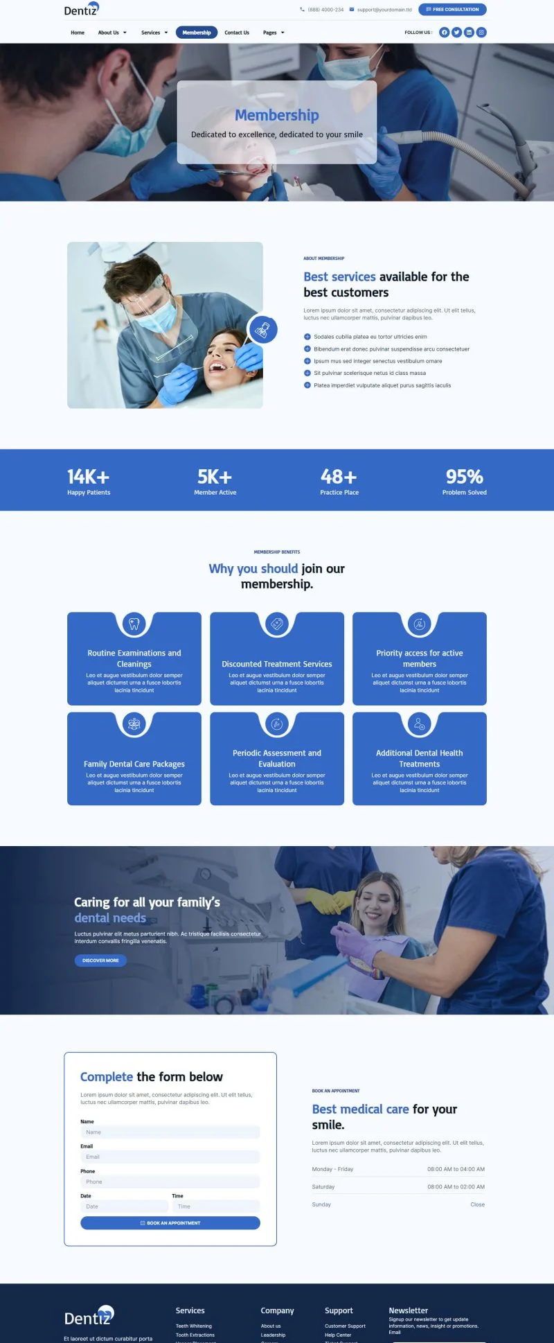 健康/医药 Elementor 模板会员页面预览