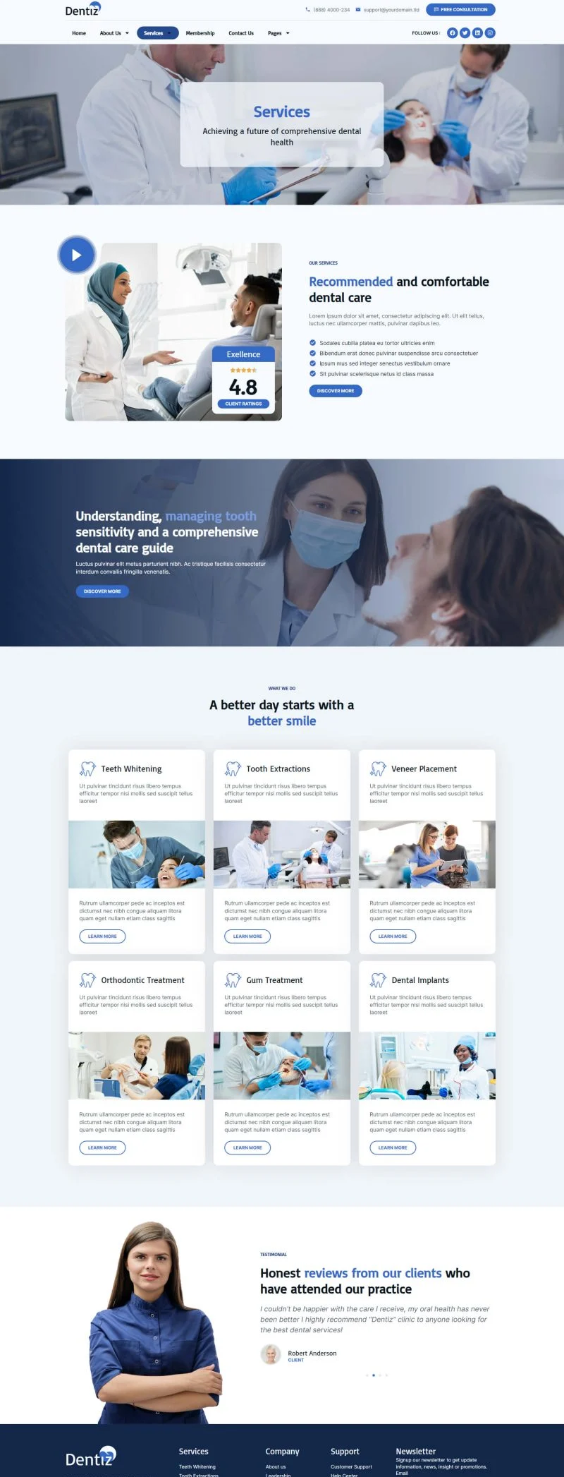 健康/医药 Elementor 模板服务页面预览