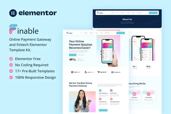 支付网关技术平台Elementor网站模板_一键导入快速建站插图-WP资源海 金融/投资 Elementor 网站模板封面