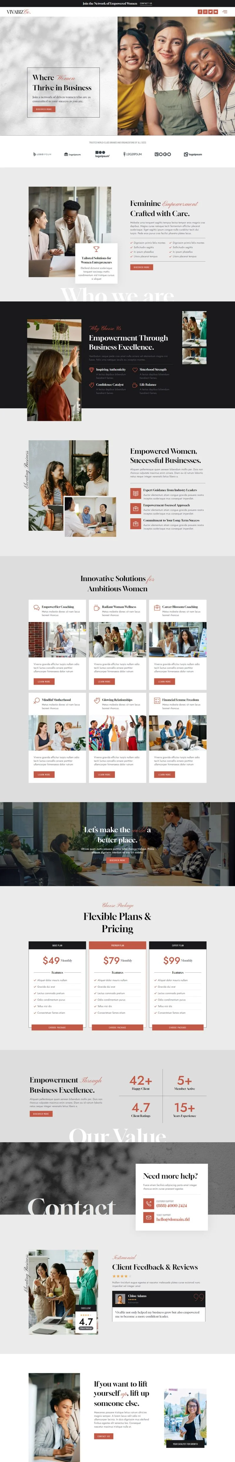 服务/咨询 Elementor 模板首页预览