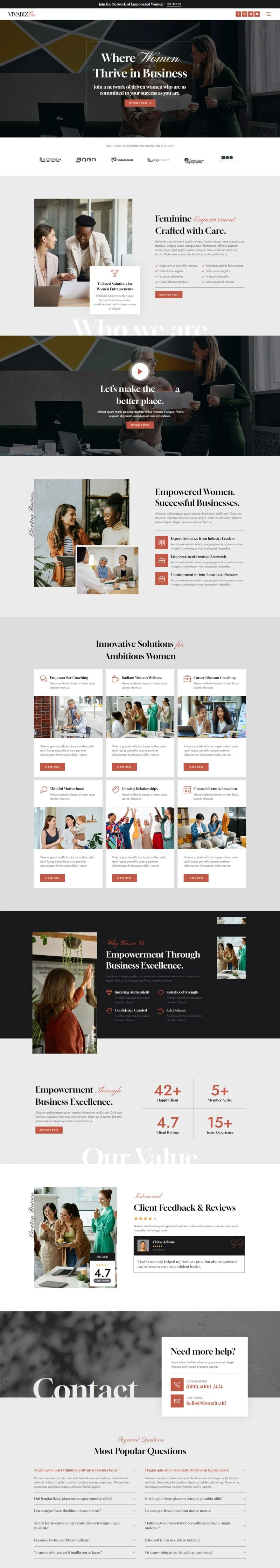 服务/咨询 Elementor 模板首页预览