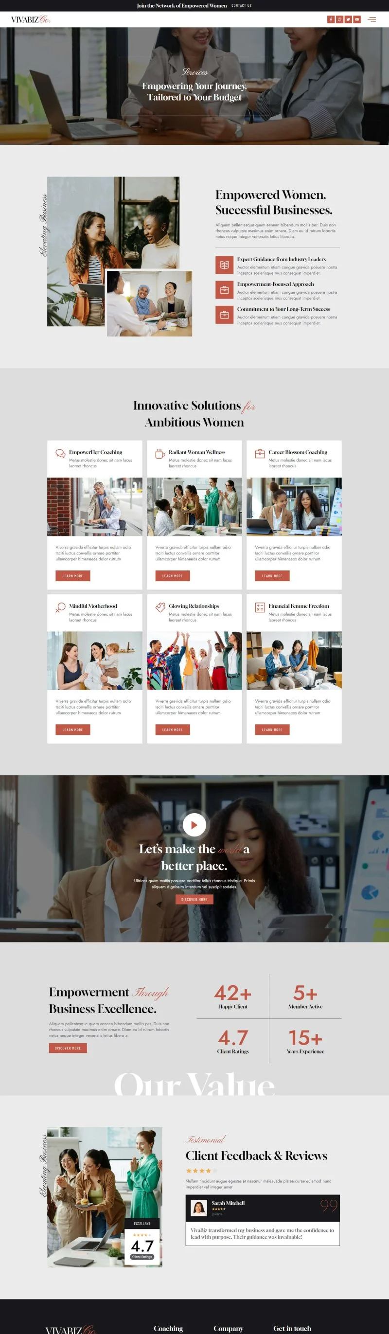服务/咨询 Elementor 模板服务页面预览