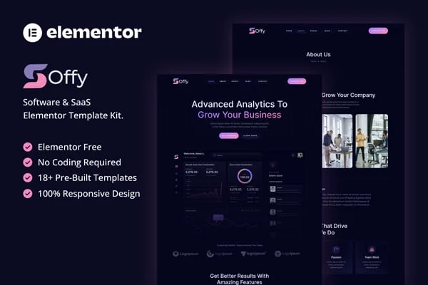 SaaS软件产品官网Elementor网站模板_一键导入快速建站插图-WP资源海 软件/开发 Elementor 网站模板封面