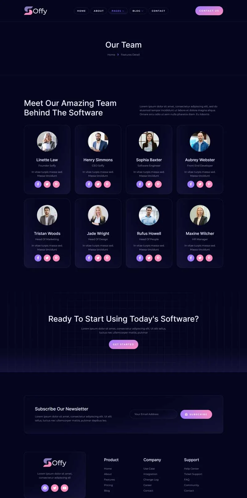 软件/开发 Elementor 模板团队页面预览