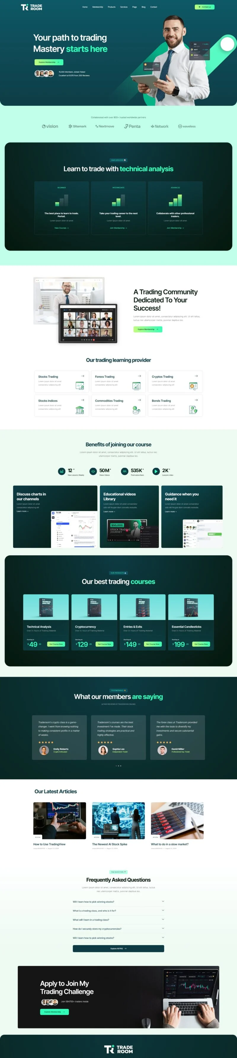 金融交易培训Elementor网站模板_一键导入快速建站插图1-WP资源海 教育/培训 Elementor 模板首页预览