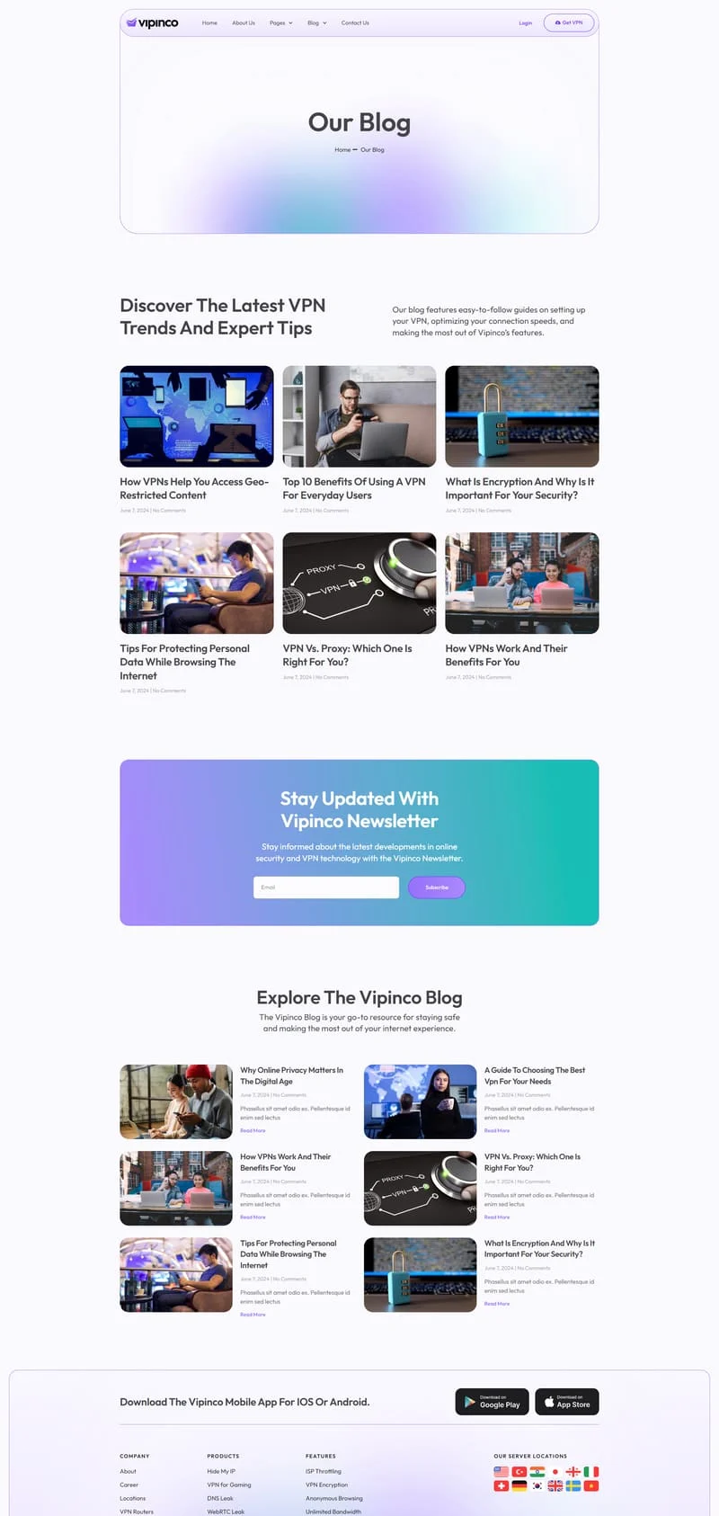 网络工具代理Elementor网站模板_一键导入快速建站插图5-WP资源海 软件/开发 Elementor 模板博客页面预览