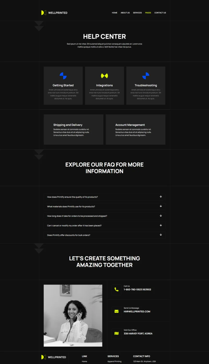 印刷服务Elementor网站模板_一键导入快速建站插图3-WP资源海 门店 Elementor 模板帮助中心预览