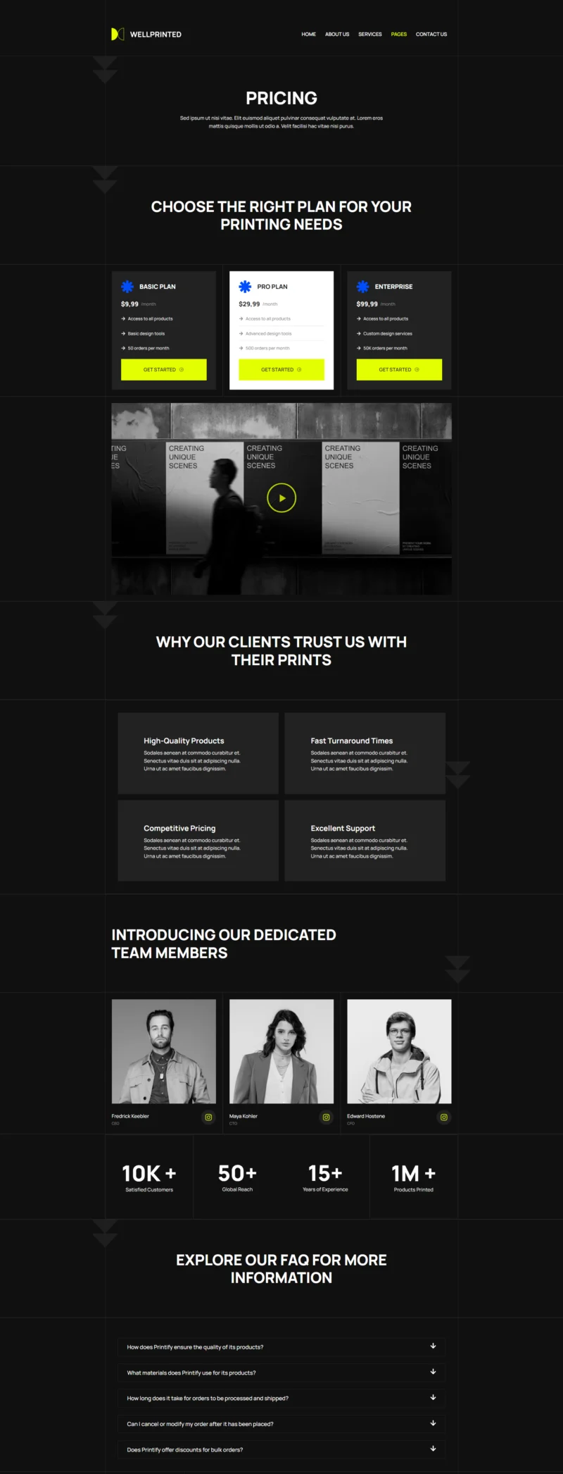 印刷服务Elementor网站模板_一键导入快速建站插图4-WP资源海 门店 Elementor 模板价格页面预览