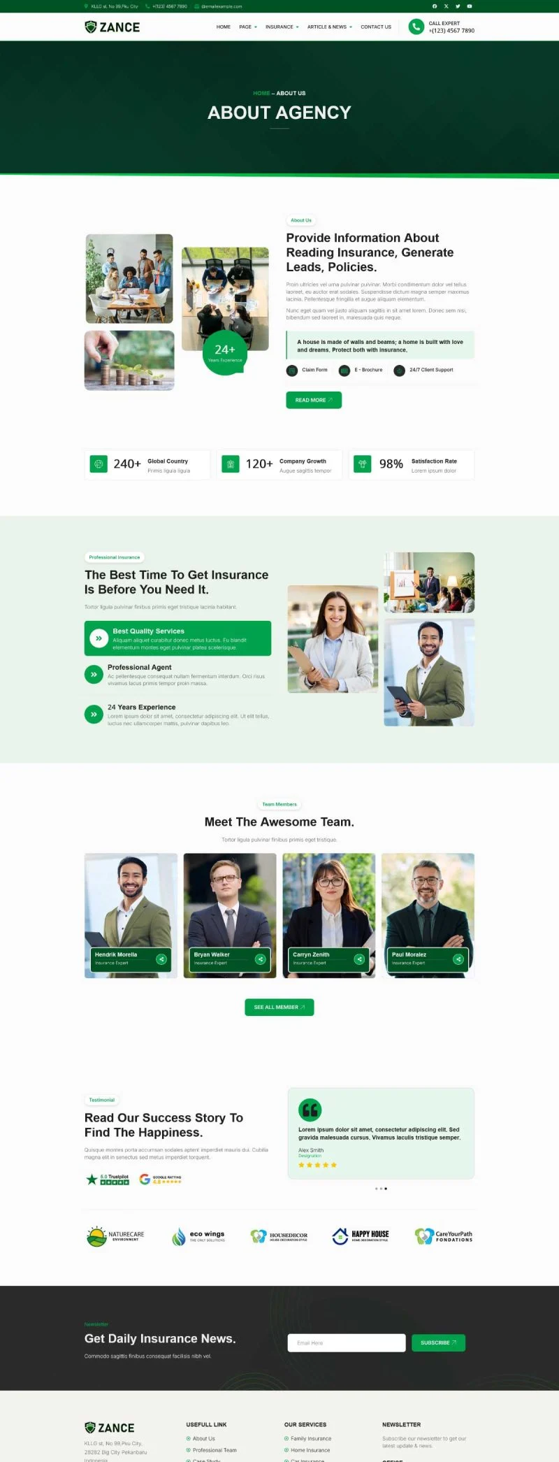 金融/投资 Elementor 模板关于我们预览